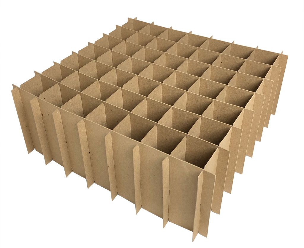 Cardboard divider for box 133 x 133 m height 30 mm, for 7 x 7