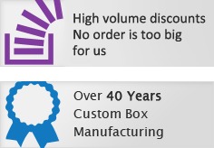 we manufacture small quantities - Over 40 years custom box manufacturing